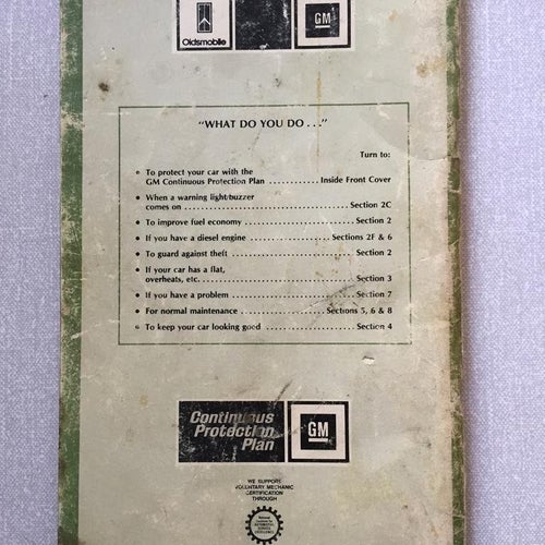 1981 Oldsmobile Owners Manual Delta 88, Ninety Eight & Custom Cruiser