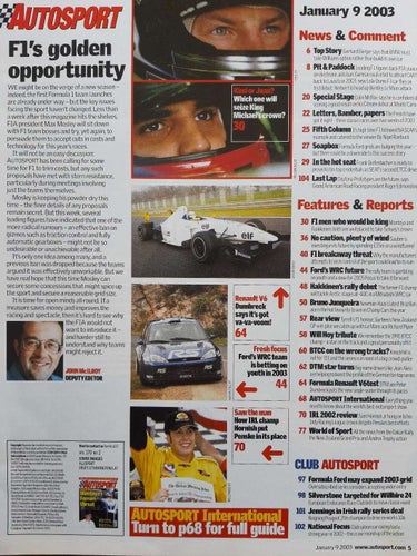 Autosport January 2003 - brittisk tidning om motorsport