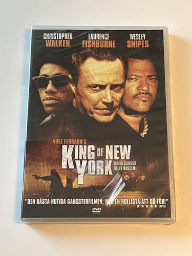 King of New York (Christopher Walken & Wesley Snipes, 1990). Inplastad DVD