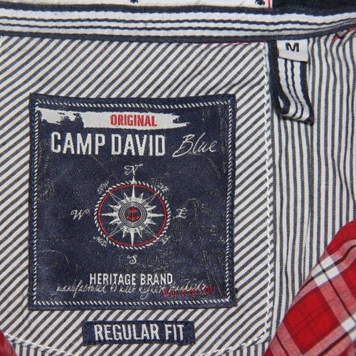 Camp David (Blue Label) Röd/Vit rutig skjorta, storlek L/XL ,100% Bomull