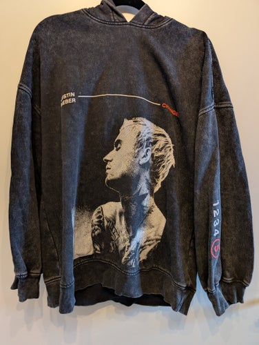 H&M Justin bieber svart huvtröja, storlek XS