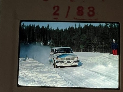 Svenska Rallyt 1983: två Rallybilder från snötävlingen, Saabfoto av Colin Taylor