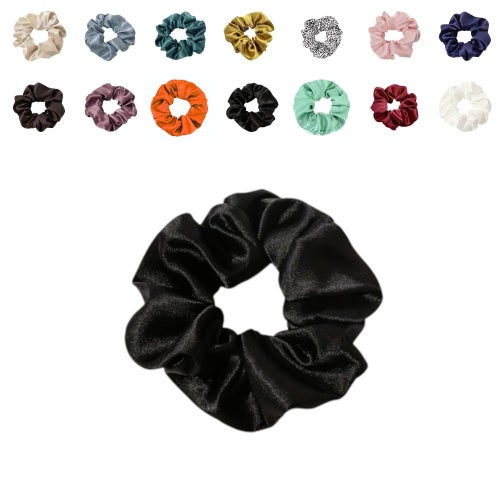 Hårsnodd - Scrunchie - Satin - 12cm - Svart