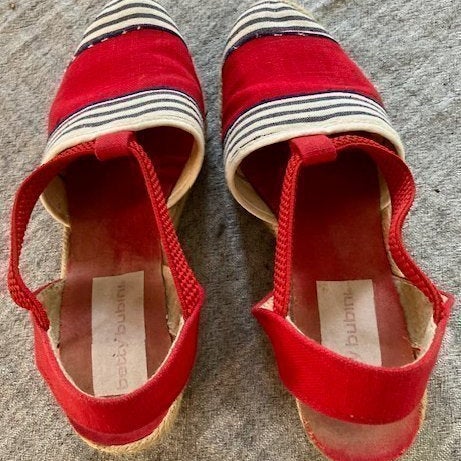 Espadrillos Röda med Blå/Vita Ränder stl 36
