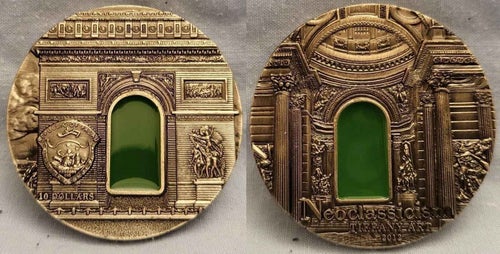 Palau 2012 Triumfbågen i Paris 50mm Neoclassicism Tiffany Art 10 Dollars