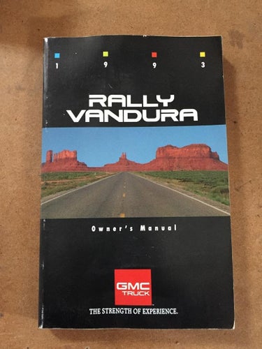 1993 GMC Rally/Vandura Owner's Manual
