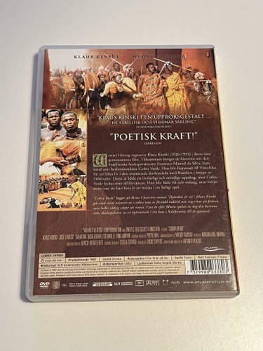 Cobra verde (Drama från 1987 av Werner Herzog med Klaus Kinski). Beg. DVD