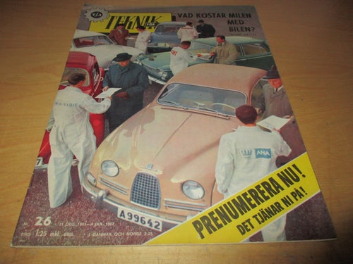 TEKNIK FÖR ALLA NR 26 1961. VAD KOSTAR BILEN - PER MIL? , M.M