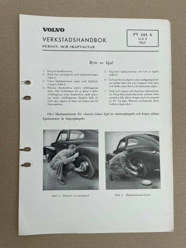 VOLVO Verkstadshandbok PV 444 A Hjul och Ringar