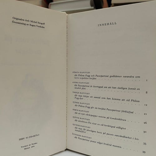 Jorden runt på 80 dagar av Jules Verne, bok, Very Fine plus