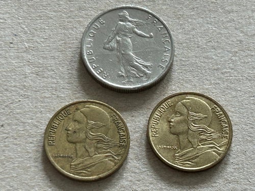 Frankrike halv franc och 5 centimes
