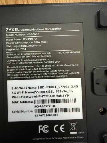 Zyxel NBG6602 Router