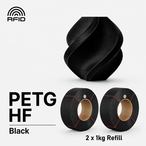 Bambu Lab PETG HF Black Filament, 1.75 mm,2 x 1 kg Refill