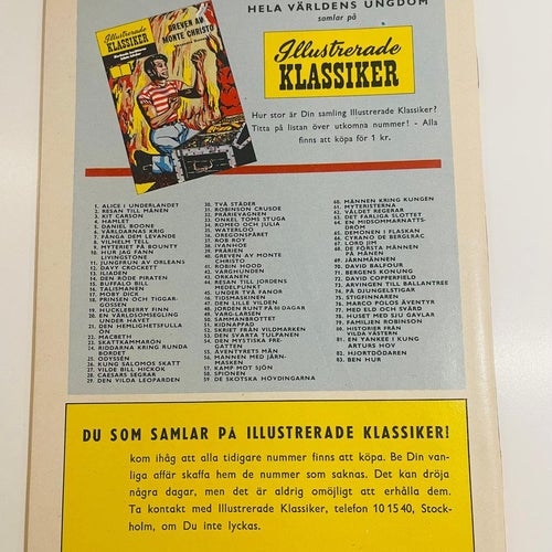 Illustrerade Klassiker  Nr 83 , Första utgåva !