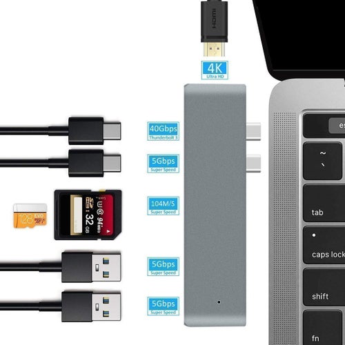 Ny 7 i 1 USB 3.0-hub Type-C till HDMI-utvidgningsarm för adapter