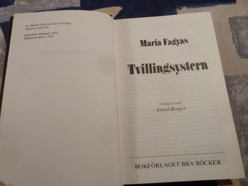 TVILLINGSYSTERN, M. FAGYAS, 1979,  BÖCKER