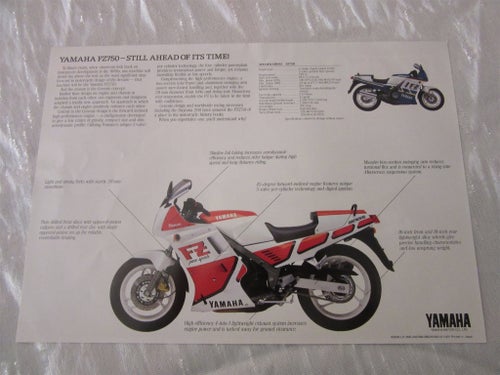 Yamaha FZ750 Genesis 1988 Försäljnings broschyr