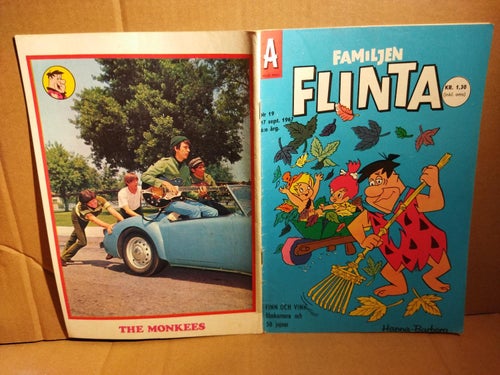Familjen Flinta 1967 nr 19. Very Fine plus. Omslagsbild: The Monkees
