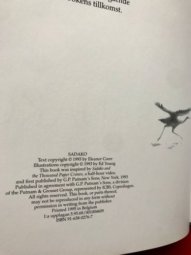 SADAKO Eleanor Coerr Ed Young 1995