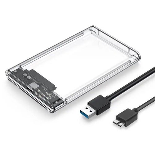USB HDD Case SATA Enclosure 2.5" Hårddisk kabinett transparent