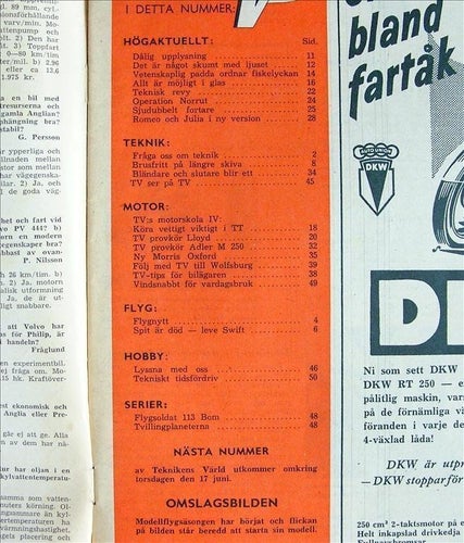 TEKNIKENS VÄRLD 1954/11.Lloyd.Alfa Super Sprint. Adler M 250.Morris Oxford