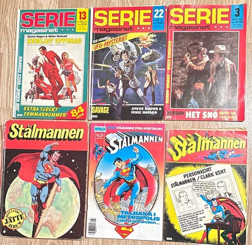 Samling av Serietidningar: Serie magasinet, Stålmannen m.fl. 6 st.