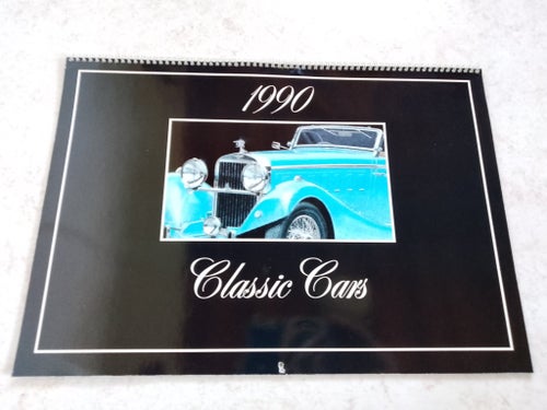Väggkalender 1990 Classic Cars