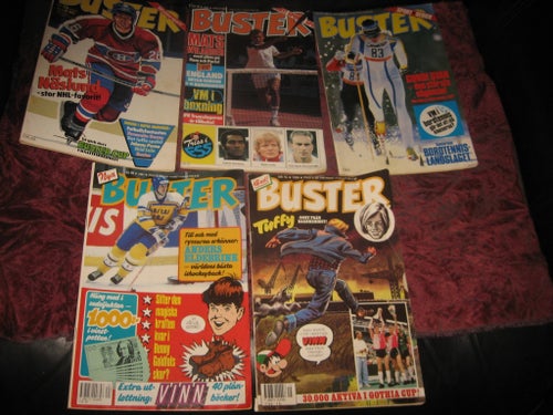 5 ST BUSTER SERIETIDNING NR 24 1984 + NR 10 1986 + NR 4 + NR 20 1987 +NR 15 1989