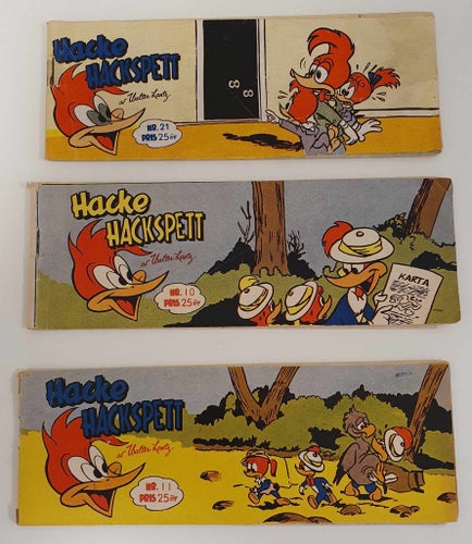 Hacke Hackspett 1957-1960 x 3 / GD/VG