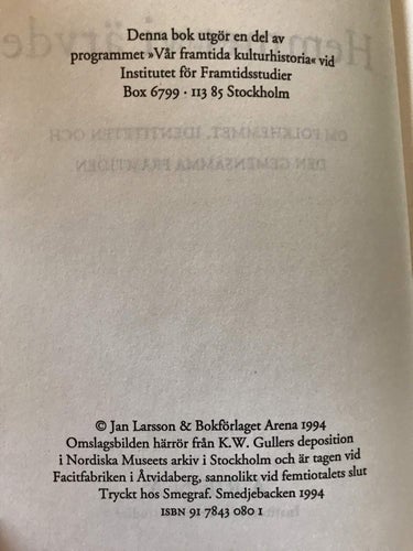 HEMMET VI ÄRVDE Jan Larsson 1994