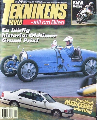 TEKNIKENS VÄRLD 1993/14.Mercedes C-klass.Golf GTI.BMW 530i.BMW MC.Propp-Orvar