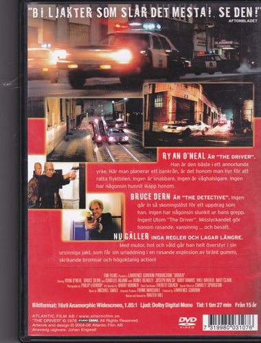 DVD / The Driver / Ryan O'Neal, Isabelle Adjani, Bruce Dern / Nära nyskick