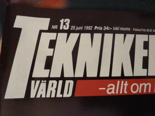 TEKNIKENS VÄRLD, NR 13 - 1992, TIDNING