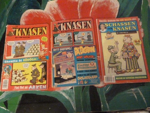 TIDNING, 3 STYCKEN KNASEN TIDNINGAR, NR 5 - 1989, NR 12 - 1980, NR 4 - 2000