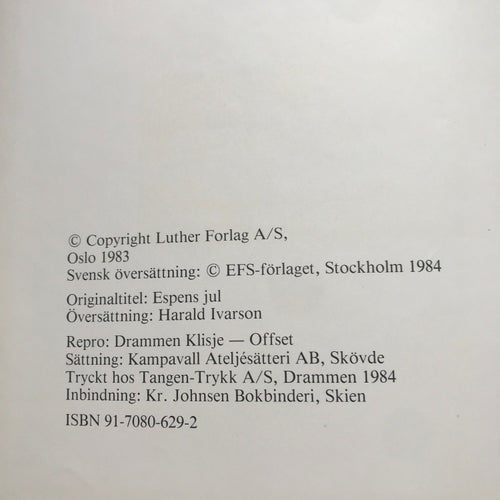 HÅKANS JUL Torhild Moen Hanne Halvorsen 1984