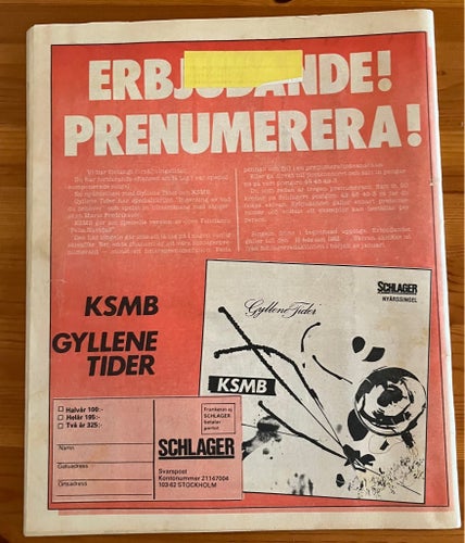 Tidningen Schlager Nr 24 1/82
