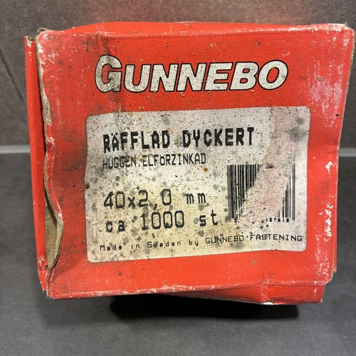 Gunnebo 1000 st huggen, elförzinkad dyckert 2x40! Obruten fpk!