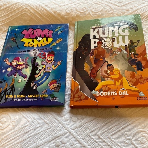 Två böcker: Yumi & Tomu: Resan till Interversum & Kung Pow : Dödens dal