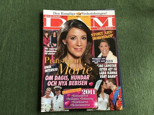 SVENSK DAMTIDNING NR 2 2012 PRINSESSAN MARIE,LINUS WAHLGREN,STENBECK,BERGQVIST