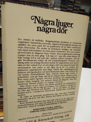 Några ljuger några dör av Ruth Rendell bok, häftad Very Fine