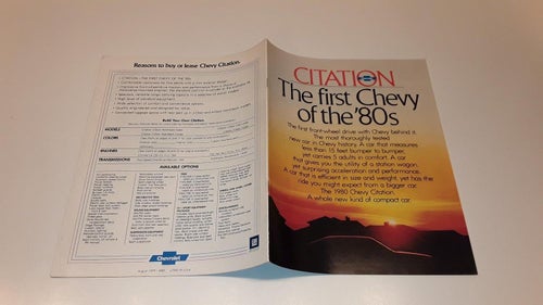 Chevrolet Citation 24 sidor tryckt 1979 engelska text