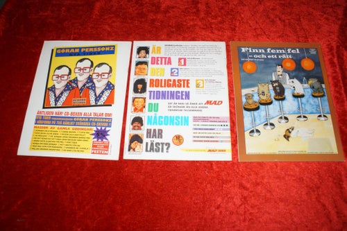 3 st FINA SVENSKA MAD Nr 2 1997 Nr 8 1998 Nr 3 1999 TROLIGEN OLÄSTA HUMOR X&Y mm