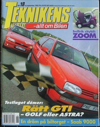 TEKNIKENS VÄRLD 1993/18. Tatra T87.Renault Zoom.Audi S2 Avant.Pininfarina.