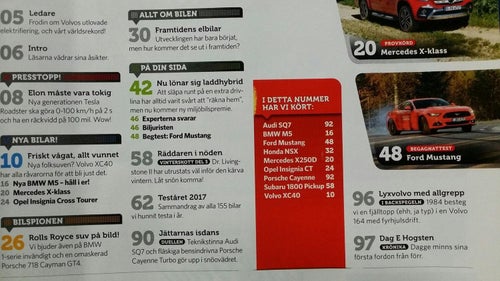 Teknikens Värld 26 2017: Opel Insignia Cross Tourer, Honda NSX, beg Ford Mustang