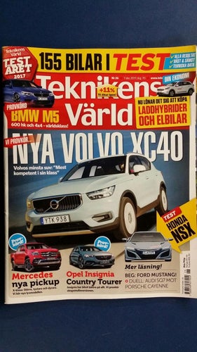 Teknikens Värld 26 2017: Opel Insignia Cross Tourer, Honda NSX, beg Ford Mustang