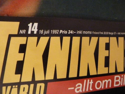 TEKNIKENS VÄRLD, NR 14 - 1992, TIDNING
