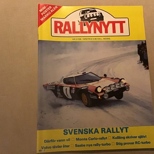 RALLYNYTT NR 2 1978 SVENSKA RALLYT,SAAB TURBO,VOLVO, RALLY,RALLYCROSS,MARKU ALEN