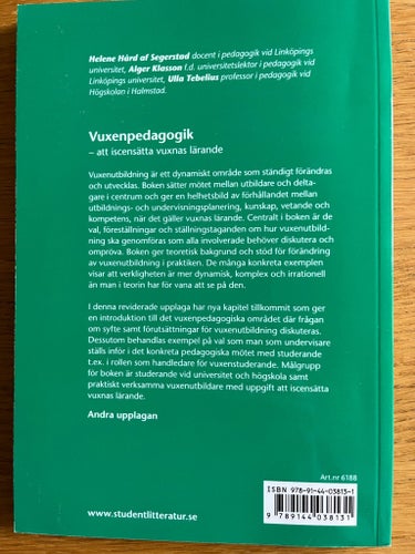 Vuxenpedagogik - att iscensätta vuxnas lärande av Helene Hård af Segerstad,