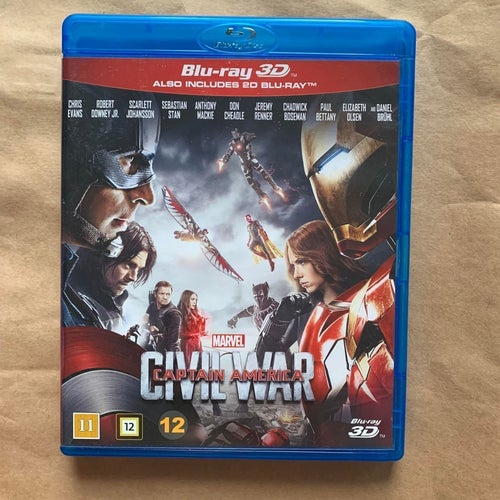 Captain America 3 Civil War Marvel 3D BLU-RAY