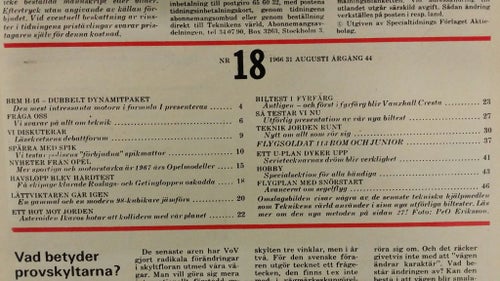 Teknikens Värld nr 18 1966: Opel Rekord 1967, Vauxhall Cresta
